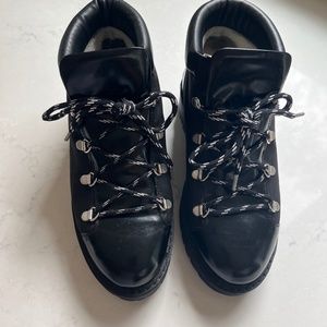 Ganni hiking boots shearling lined size 37